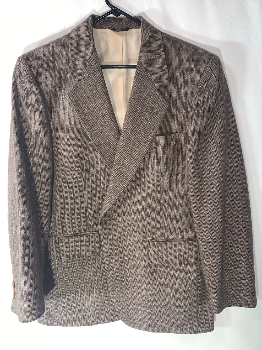 Calvin Klein 40R Brown Herringbone Sport Coat Blazer Business Casual Interview
